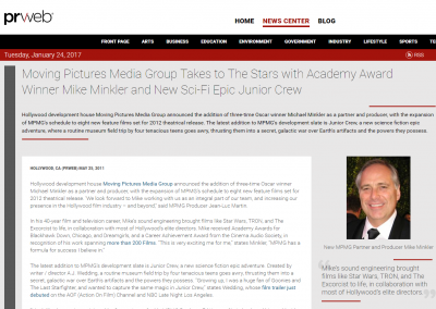 PR Web: MPMG Takes to the Stars with Academy Award Winner Michael Minkler