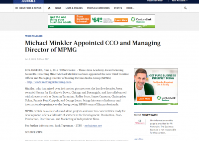 The Business Journals: Michael Minkler Appointed Managing Director of MPMG